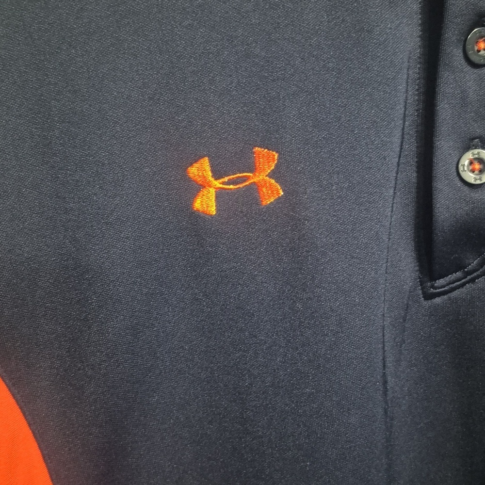 Under Armour Navy and Orange Men's Polo Shirt - Picture 3 of 5